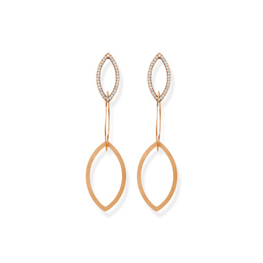         Rotgold, Ohrringe, Niessing Quinta Navette Ohrhänger