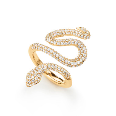         Gelbgold, Ringe, Ole Lynggaard Copenhagen Snakes Ring mittel mit Diamant-Pavé