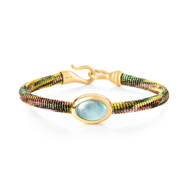         Gelbgold, Armschmuck, Ole Lynggaard Copenhagen Life Armband mit Aquamarin