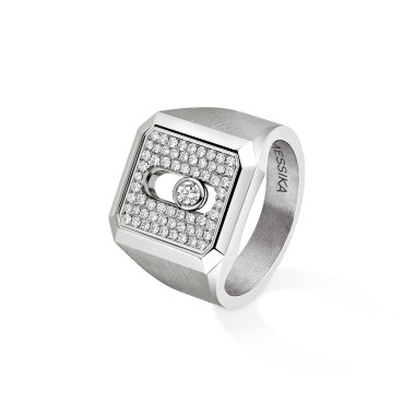 Ringe, Titan, Messika Move Titanium Naturel Siegelring mit Diamanten