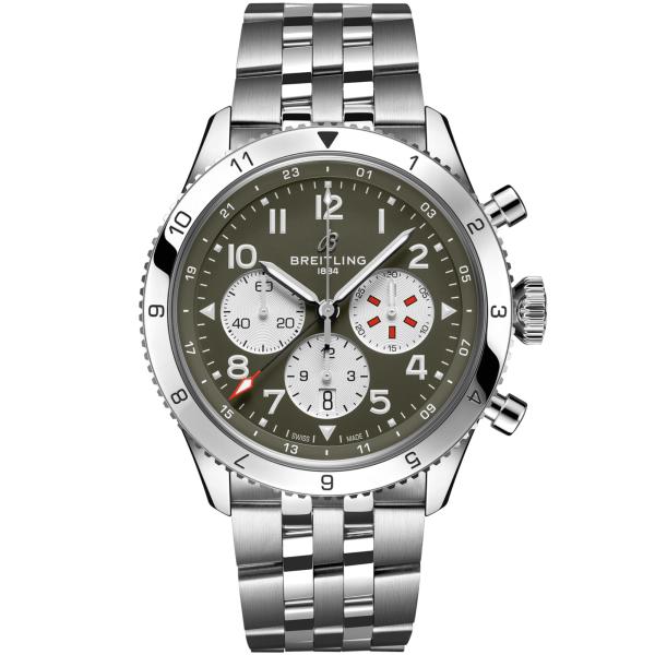 Herrenuhr, Breitling Super AVI B04 Chronograph GMT 46 Curtiss Warhawk