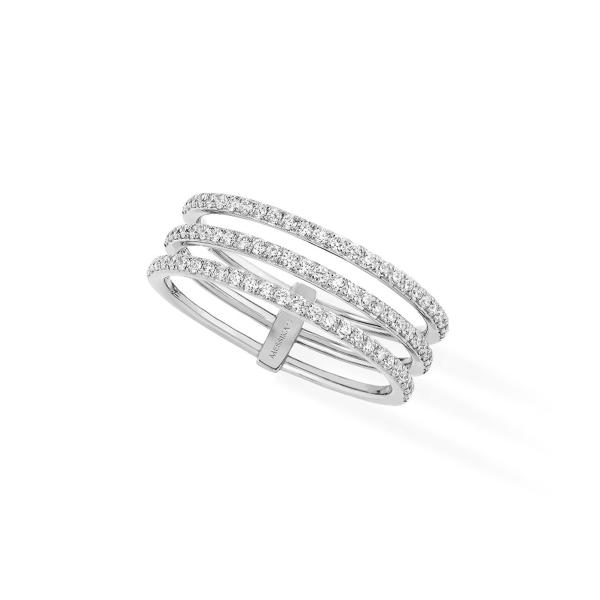 Ringe, Weißgold, Messika Gatsby 3 Rows Ring