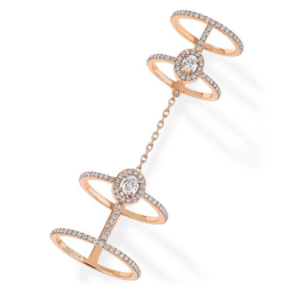 Ringe, Roségold, Messika Glam'azone Double Pavé Ring