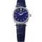 Leder, Edelstahl, Blau