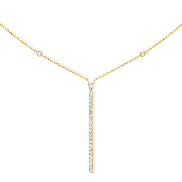         Gelbgold, Halsschmuck, Messika Vertikale Gatsby Barrette Halskette