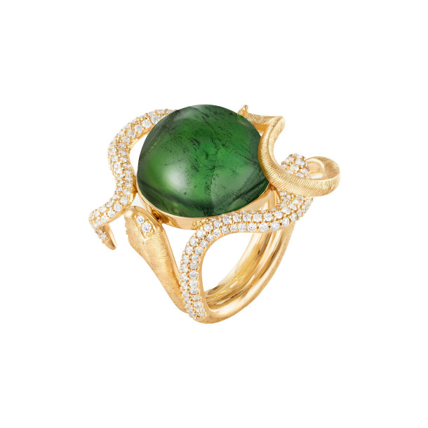        Gelbgold, Ringe, Ole Lynggaard Copenhagen Snakes Ring mit Diamant-Pavé