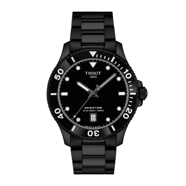         Damen- und Herrenuhr, Quarzwerk, Tissot Seastar 1000 40mm