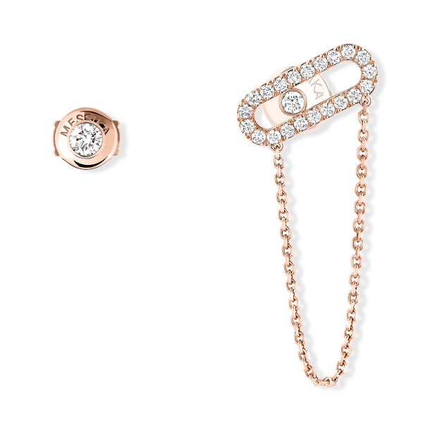         Roségold, Ohrringe, Messika Move Uno Ohrkette und Ohrstecker