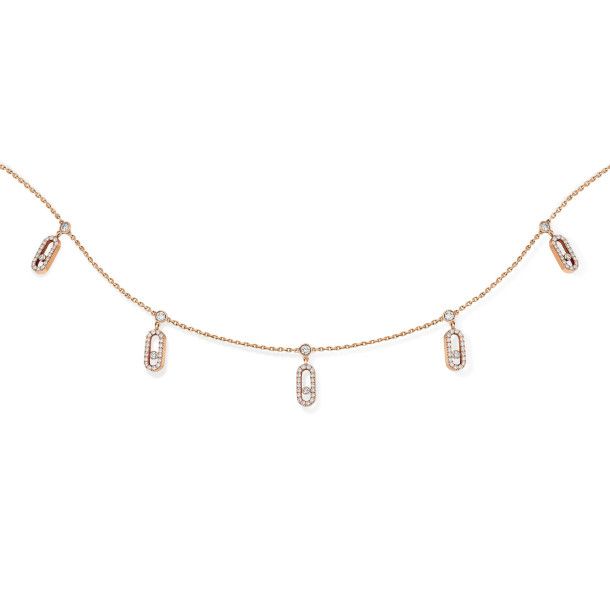         Roségold, Halsschmuck, Messika Move Uno Choker Kette mit Quasten