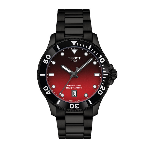         Damen- und Herrenuhr, Quarzwerk, Tissot Seastar 1000 40mm