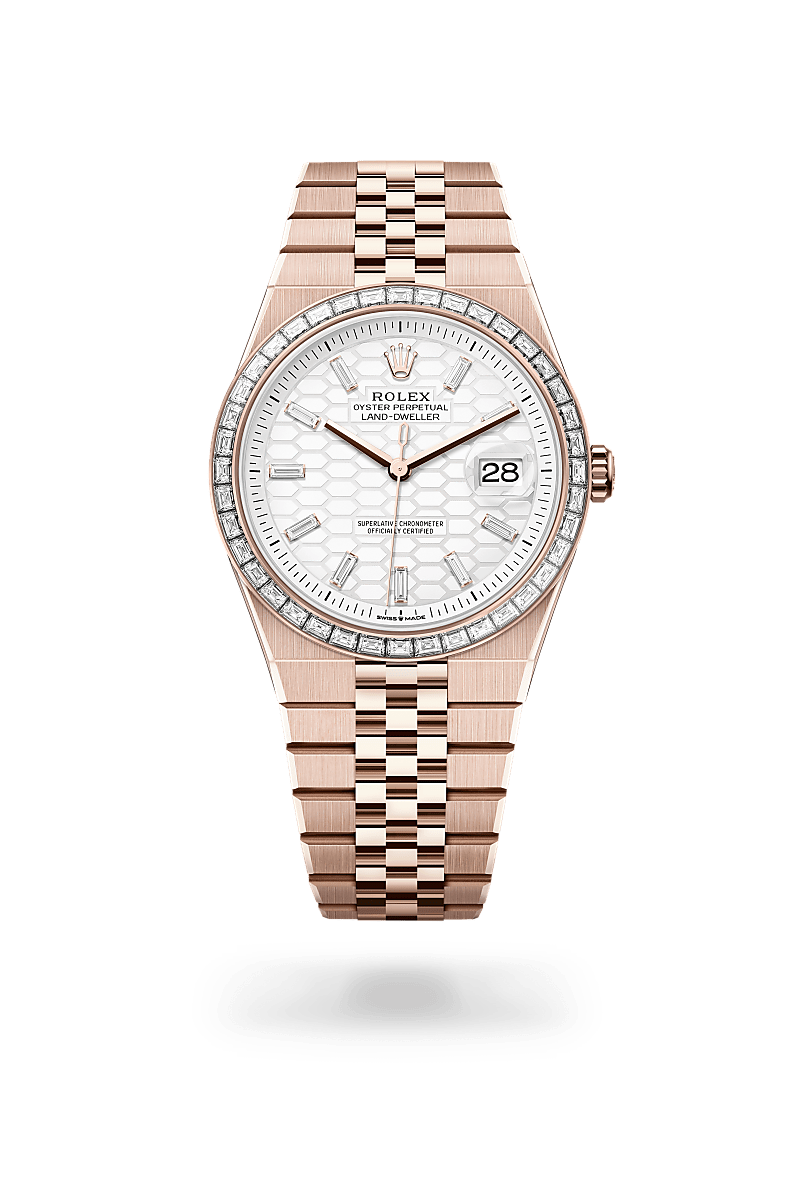Rolex Land-Dweller 40 Herrenuhr (M127385TBR-0003) Oyster, 40 mm, Everose-Gold mit Diamanten